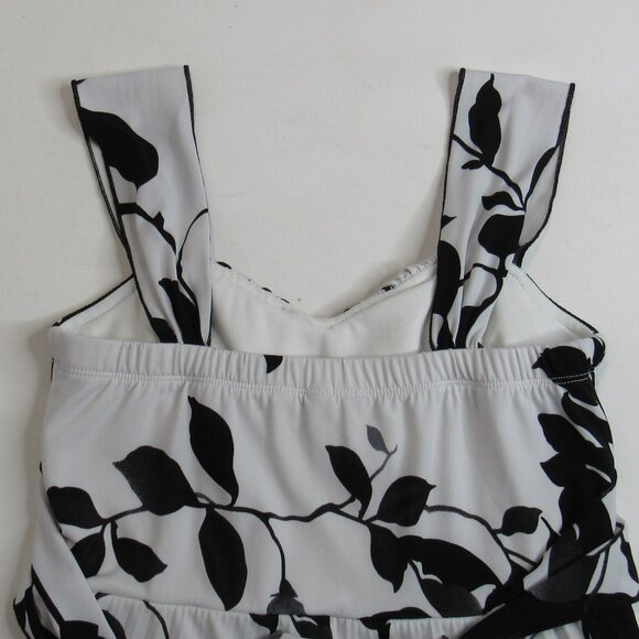 Speechless Women's Black/White Floral Sleeveless Mini Pleated Bodice Dress - Picture 3 of 9